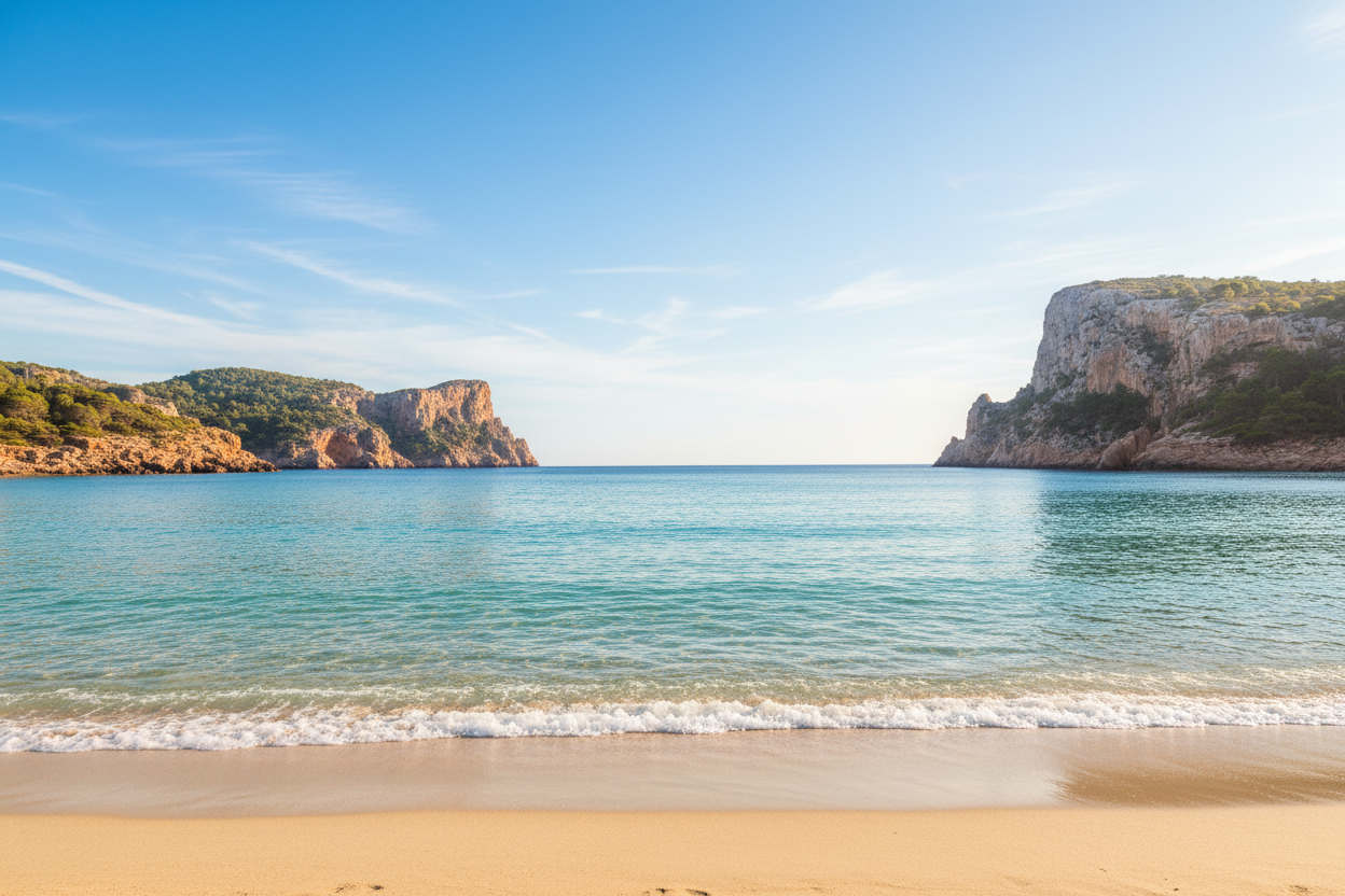 plaża na majorce, obraz w tle dla formularza kontaktowego